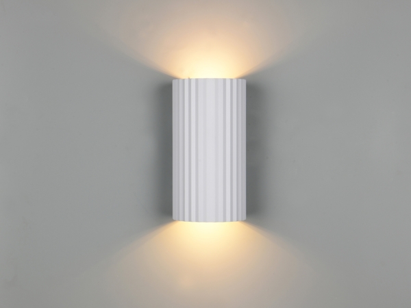 Wandleuchte SOKA mit Up and Down Lichteffekt, Metall Weiß, Höhe 18cm