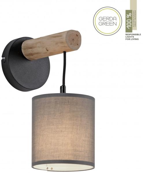 JUST LIGHT 15781-29 GREEN TRIBU Wandleuchte Stoffschirm taupe 1-flammig