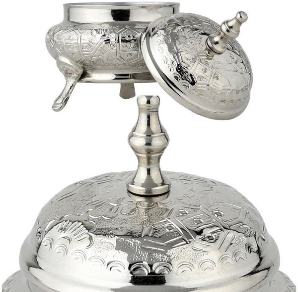 Marrakesch Orient & Mediterran Interior Zuckerdose Marokkanische Deko Zuckerdose Tischdeko Dose Bonboniere Nabih Silber, Aluminium, Metall, (1-tlg), Handarbeit