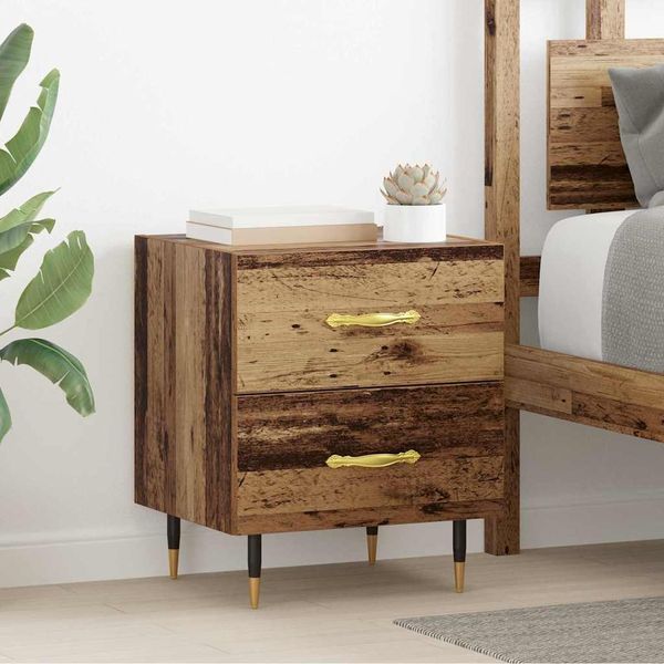 vidaXL Nachttisch 2 pcs Altholz 40 x 35 x 47,5 cm Holzwerkstoff 881978