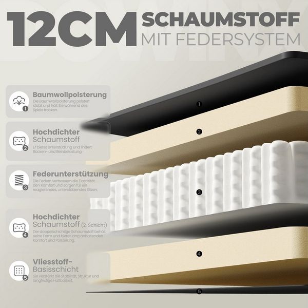 Dowinx Gaming-Stuhl Massage Gaming Stuhl Stoff mit Kopfstütze, Ergonomische Gaming Stuhl mit Fußstütze