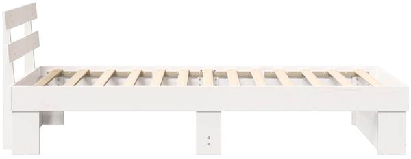 vidaXL Bettrahmen mit Kopfteil Weiß 100 x 200 cm Massives Kiefernholz 872498 Bild 6