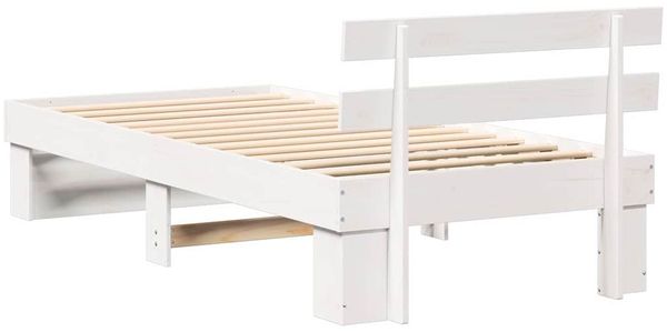 vidaXL Bettrahmen mit Kopfteil Weiß 100 x 200 cm Massives Kiefernholz 872498 Bild 7