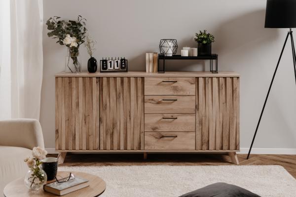 Finori 'Wellington' Sideboard, Holzwerkstoff natur, 85 x 40 x 175 cm