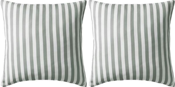 vidaXL Gartenkissen 2 Stk. Streifenmuster 45 x 45 cm Grau 132309
