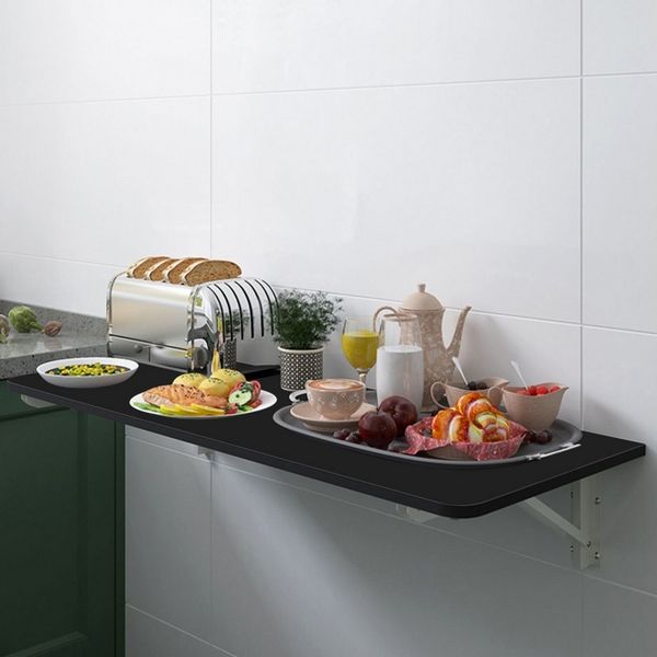 JEOBEST Klapptisch Wandklapptisch Esstisch Küchentisch Schreibtisch, Esszimmertisch, Wandmontiert, 80 x 50 x 1,6 cm