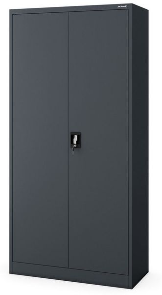 Domator Metallschrank 185 x 90 x 45 cm | Aktenschrank Abschließbar mit Kleiderstange, Pulverbeschichtung | Aufbewahrungsschrank Umkleideschrank Spind Kleiderstange | Anthrazit