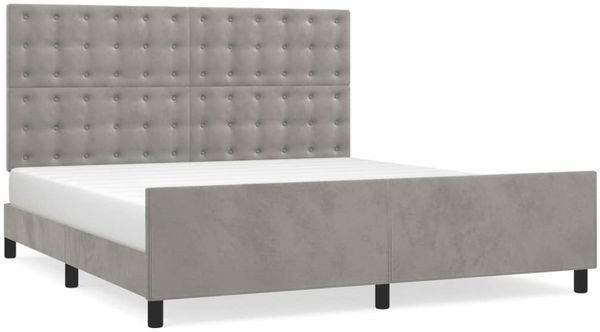 Doppelbett, Bettgestell Modernen ohne Matratze Hellgrau 160x200 cm Samt d2518e