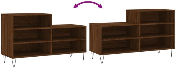 vidaXL Schuhregal Braun Eichen-Optik 102x36x60 cm Holzwerkstoff 831395 Bild 7