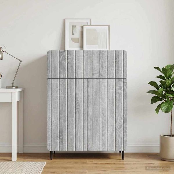 vidaXL Sideboard Graues Sonoma 66 x 34,5 x 92 cm Holzwerkstoff 894411