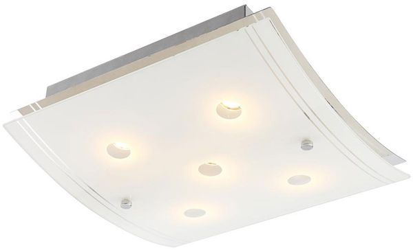 LED Deckenleuchte, Chrom, Glas, L 28 cm