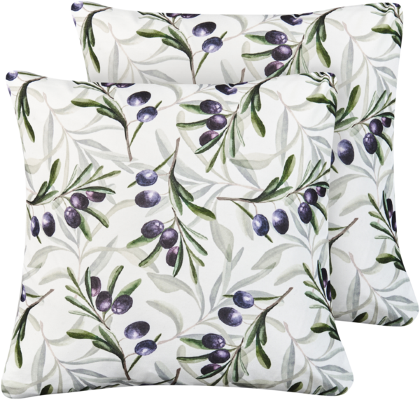 Gartenkissen 2er Set TRANQUI Pflanzenmuster 45 x 45 cm Bunt