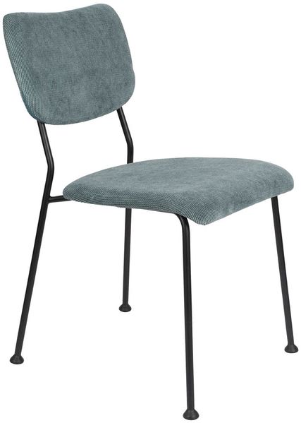 Esszimmerstuhl BENSON GREY BLUE von ZUIVER mit trendigen Cordstoff