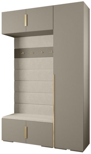 ABIKS MÖBEL Kompaktgarderobe INOVA 1 SATZ 19 Möbelset, Garderobe mit Kleiderstange und Regalen