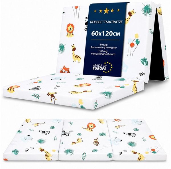 Babymatratze Klappmatratze Faltbare Reisebett Baby Matratze 60x120 cm, Totsy Baby