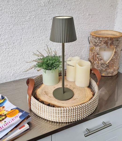 Coen Bakker Deco BV LED Außen-Tischleuchte Touch Tischlampe dimmbar mit Akku, In-/Outdoor, Touch-Funktion, LED fest verbaut, Kaltweiß, Warmweiß, Tageslichtweiß