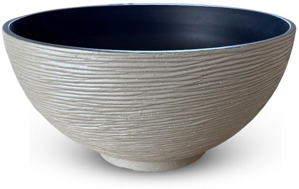 matches21 HOME & HOBBY Blumentopf Große Pflanzschale für draussen in 45 x 23 cm Steinoptik sand (1 St), Wetterfeste Deko-Schale als Blumenschale Brunnenschale