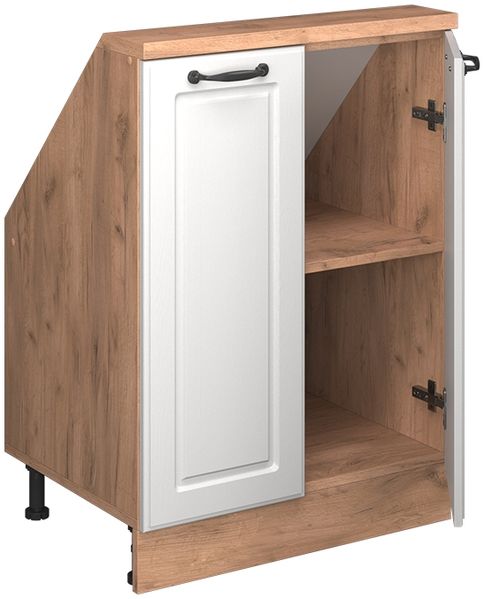 Küchenschrank für Dachschrägen R-Line Weiß Landhaus 60 cm mit 2 Türen Vicco Bild 4