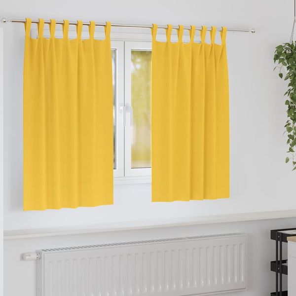 vidaXL Verdunkelungs-Vorhänge mit Ringen 2 pcs Senfgelb 140 x 140 cm 4107613