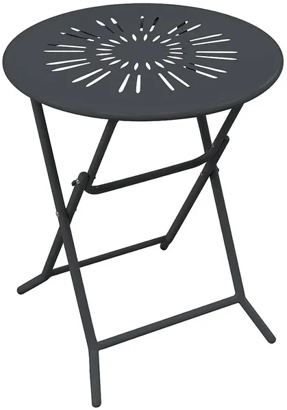 Vente-unique - GUERMANTES Garden dining set Metall Grau - B 60 cm x H 73,5 cm x L 60 cm