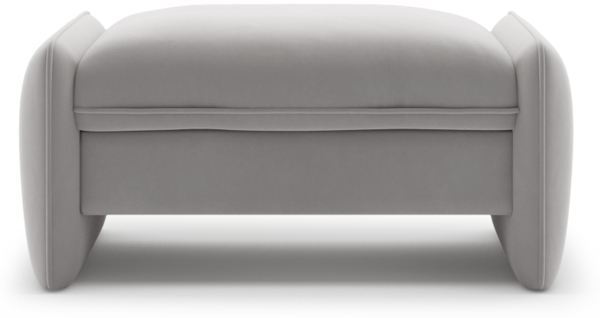 Micadoni Hocker Georgia 1-Sitzer Samt Hellgrau