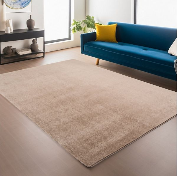 Ayyildiz Teppiche Teppich JOY 1400, auch als Läufer, rechteckig, Höhe: 11 mm, besonders weich, uni Kurzflor, Wohnzimmer, Kinderzimmer
