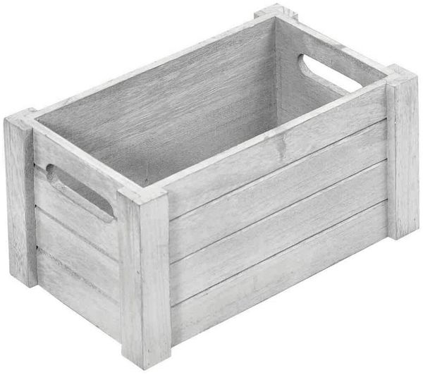 KESPER 69463 Aufbewahrungsbox aus Paulowniaholz Antik weiß / 26 x 17 x 13,5 cm / Holzkiste / Dekokiste