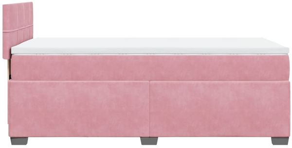 vidaXL Boxspringbett mit Matratze Rosa 90x190 cm Samt 3286203 Bild 9