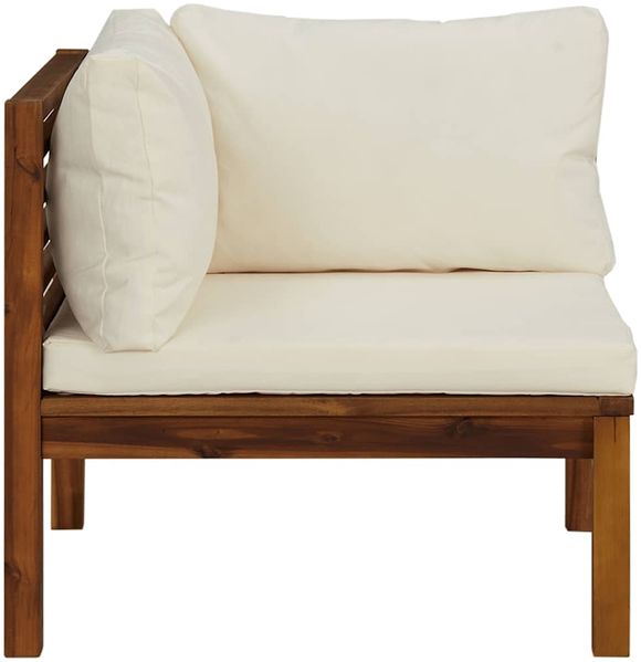 vidaXL 2-tlg. Sofagarnitur mit Cremeweißen Kissen Massivholz Akazie 316283 Bild 5