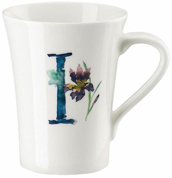 Hutschenreuther Flower Alphabet Becher mit Henkel - I, Bone China, Iris, 400 ml, 02048-727388-15505