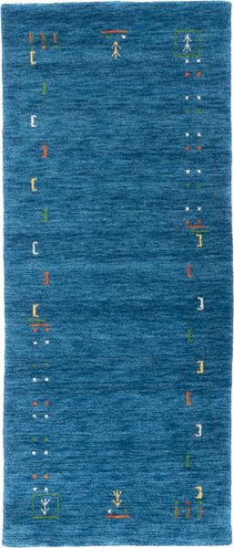 Gabbeh Teppich - Indus »Fenth« 200x80 cm - blau - läufer