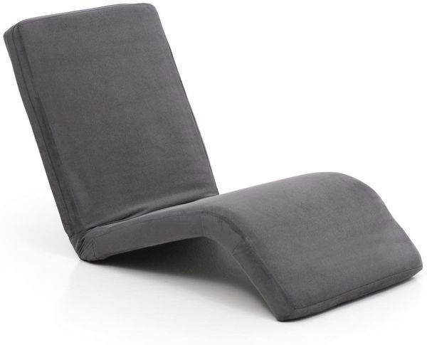 Modernes 1-Sitzer-Schlafsofa, Grau, 100% Metallrahmen und Polyesterbezug, 14-Fach verstellbare Rückenlehne, 145 cm Liegehöhe