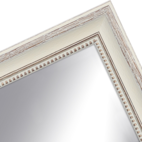 WANDStyle Wandspiegel H390 aus Massivholz in Cremefarben 66 x 86 cm im Stil Landhaus Bild 3