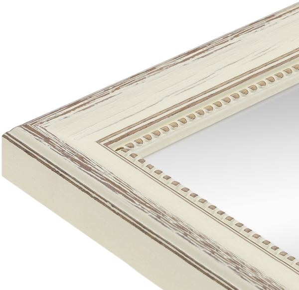 WANDStyle Wandspiegel H390 aus Massivholz in Cremefarben 66 x 86 cm im Stil Landhaus Bild 4