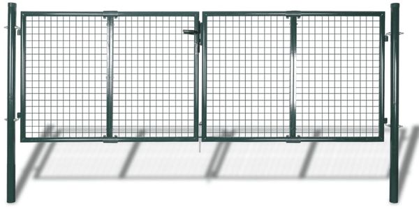 vidaXL Zauntor Stahl 300x125 cm Grün 42981