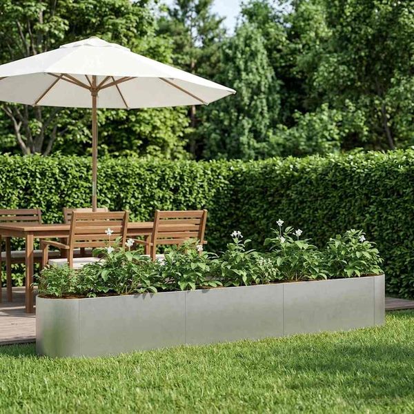 vidaXL Hochbeet im Garten Edelstahl 280 x 40 x 40 cm 8011702
