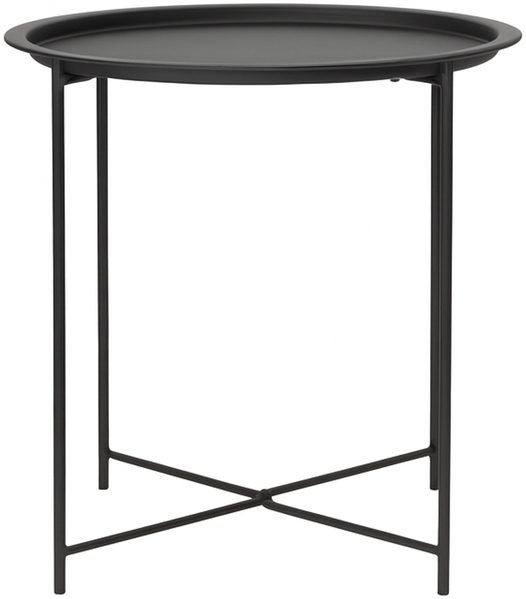 Beistelltisch anthrazit rund D46×H52 cm aus pulverbeschichtetem Stahl – moderner Tisch mit runder Abstellfläche für Wohnzimmer, Schlafzimmer und Büro