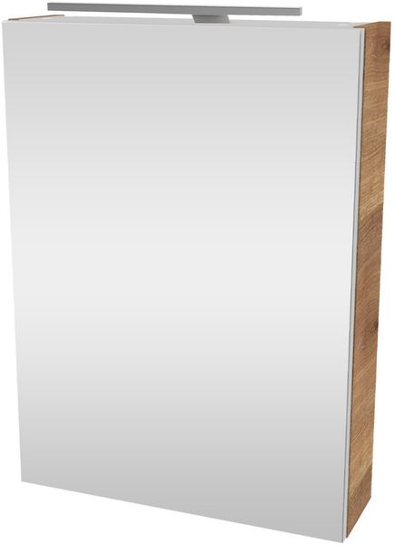 Fackelmann SBC MILANO Gäste-WC Spiegelschrank 50 cm, Braun hell, rechts