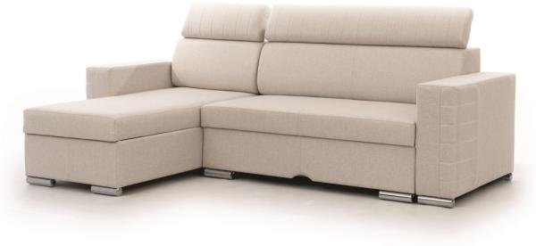 Ecksofa Schlafsofa Sofa CANTON in Stoff Liverpool Pearl Ottomane Links