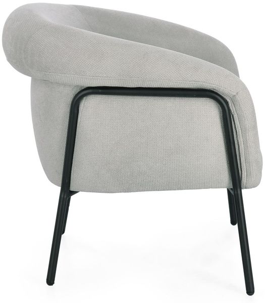 Sessel Alimca aus Stoff, modernes Design, hellgrau, gepolstert mit Metallgestell Bild 3