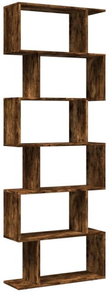 vidaXL Raumteiler-Bücherregal 6 Etagen Räuchereiche 70x24x193 cm 858088
