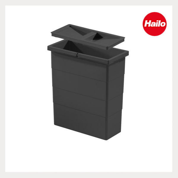 Hailo Inneneimer 1129929 mit Deckel dunkelgrau 14 Liter 2 Henkel Bild 2