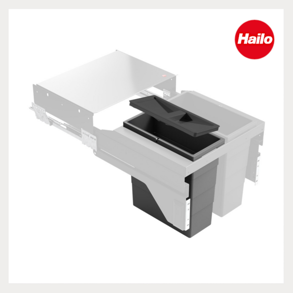 Hailo Inneneimer 1129929 mit Deckel dunkelgrau 14 Liter 2 Henkel Bild 4