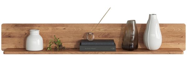 Massivart® Wandboard LUCAS 149 cm Breite / Massivholz Wildeiche geölt, Wandregal / großzügige Ablagefläche