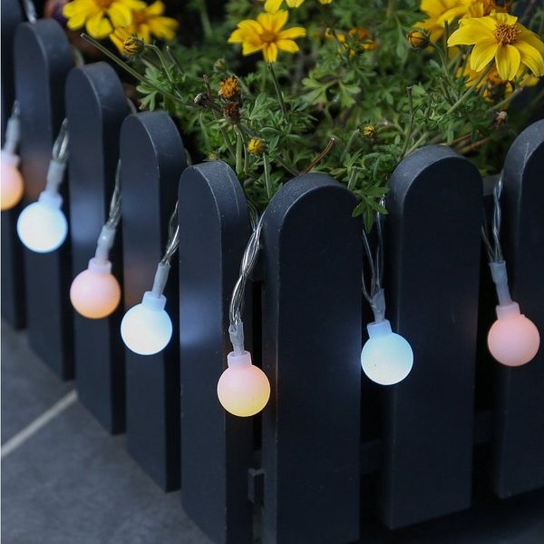 MARELIDA LED-Lichterkette LED Deko Berry Mini Kugeln 20LED warmweiß kaltweiß 1,9m Timer, 20-flammig