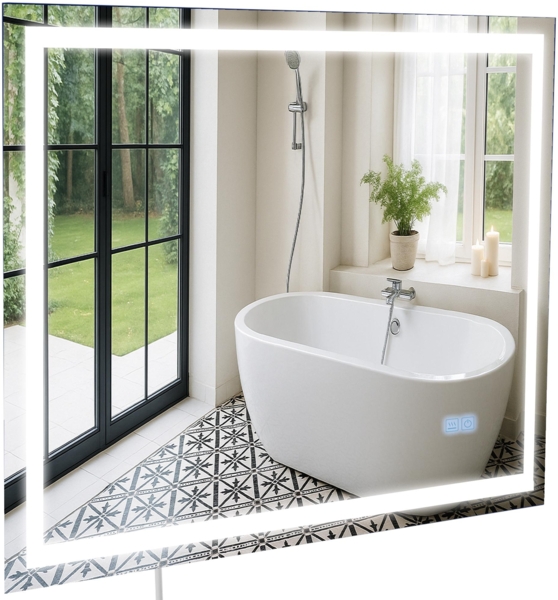 CLP Badspiegel Jaffrey Anti-Beschlag Quer- und Hochformat LED dimmbar 3 Licht-Modi,50x70 cm Bild 6