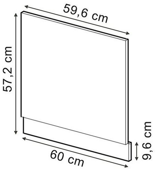 Frontblende R-Line Schwarz Hochglanz 60 cm ohne Arbeitsplatte Vicco Bild 2