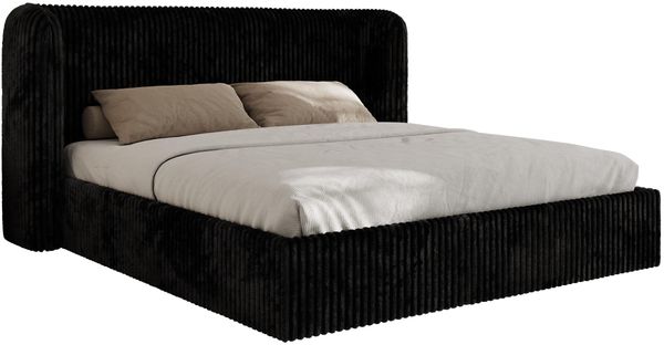 Polsterbett Bett mit Holzlattenrost Schlafzimmer Bett Doppelbett gepolstertes Kopfteil - EMORA CLASSIC - 200x200 cm - Schwarz Cord Bild 6