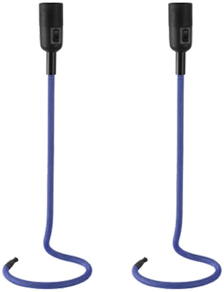 2er Set Tischlampe, Kabel Design, blau, H 46,5 cm