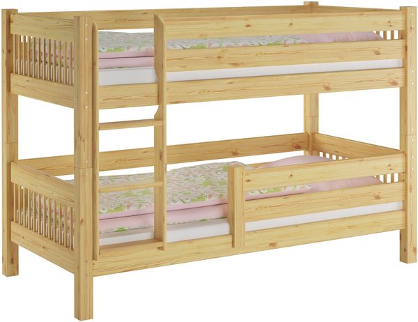 Etagenbett hoher Bettabstand massive Kiefer Zubehör wählbar Liegefläche 90x200 V-60.12-09Ni100Rollrost. Matratze und Gästebettkasten inkl. Bild 13